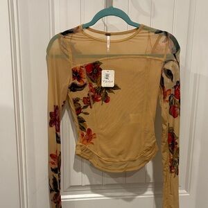 Floral Mesh Long Sleeve Top